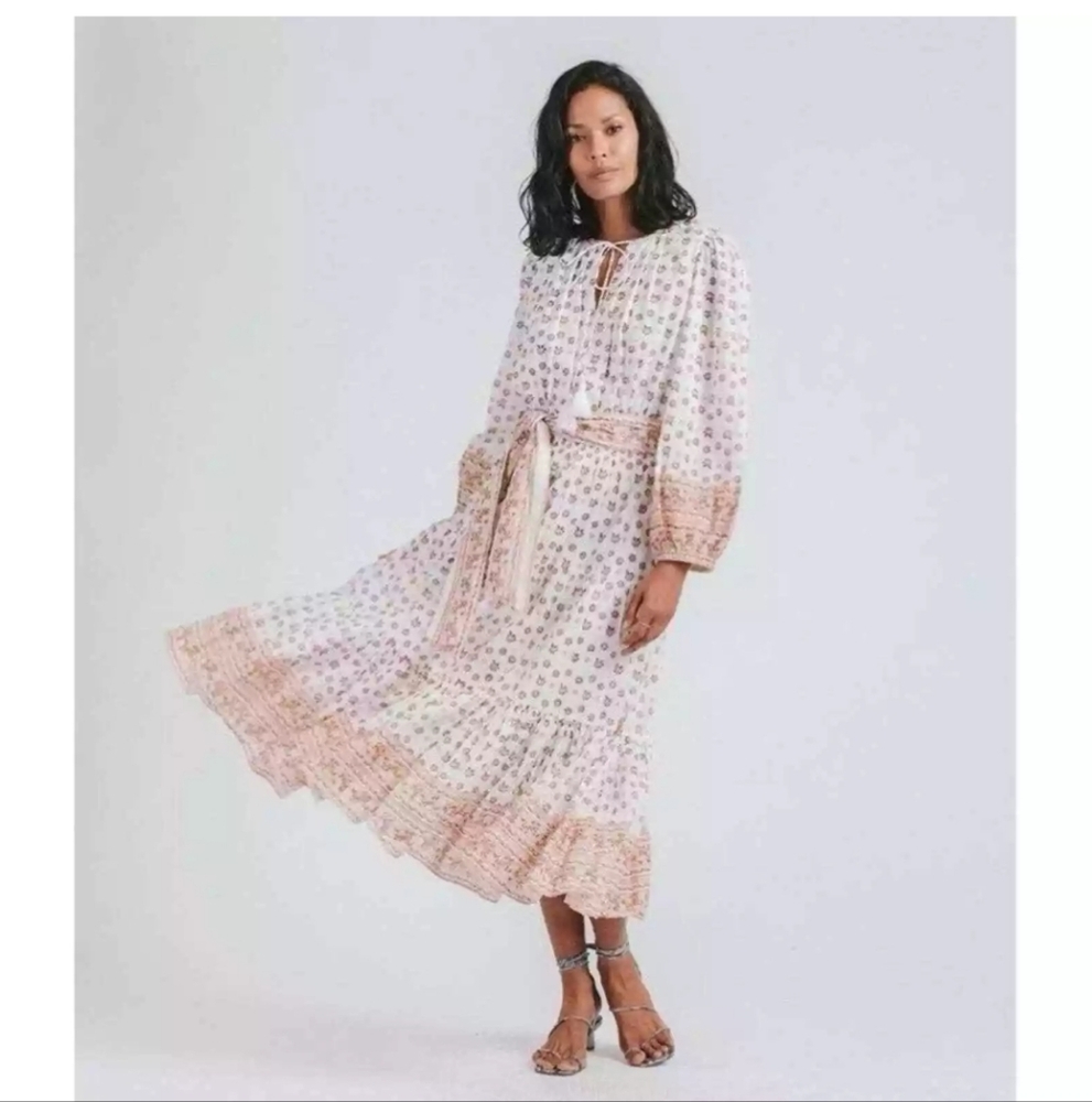 Cleobella White and Brown Midi Dress - Picture 3 of 15